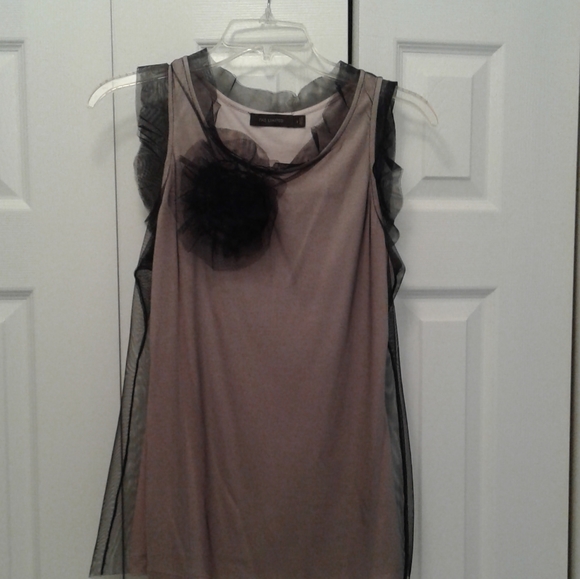 The Limited Sheer Mesh Overlay with 3D Flower Accent Top - Picture 2 of 5